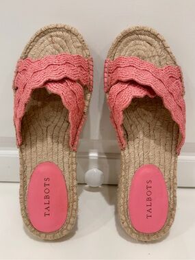 LIKE NEW Talbots Hester Espadrille Slides Sandals Pink 10